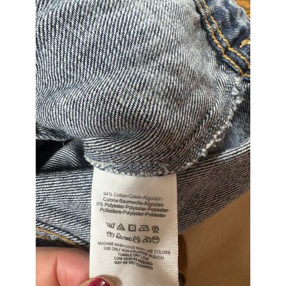 Free People Jacket Womens Size S Indigo Blue Rumors Denim Distressed Cropped New - Picture 9 of 11